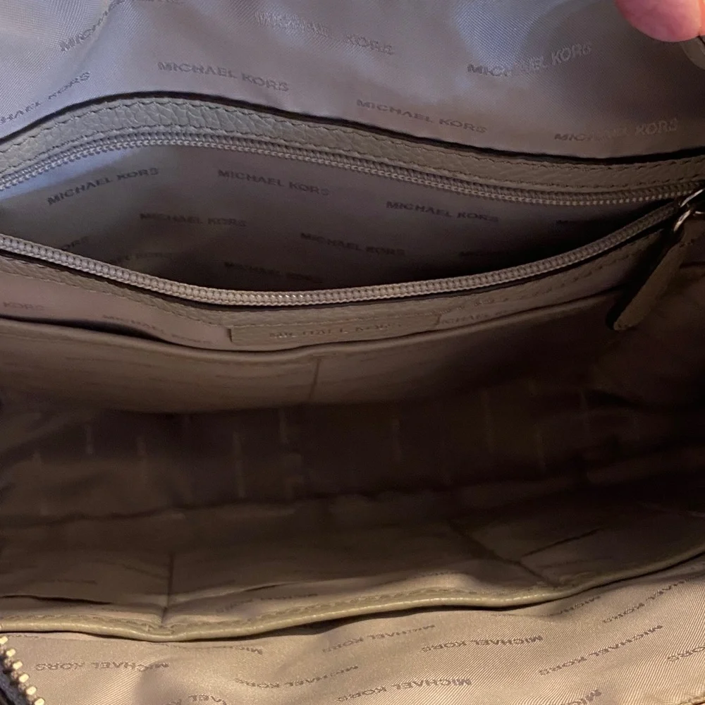 Michael Kors Gray Leather Hobo Bag